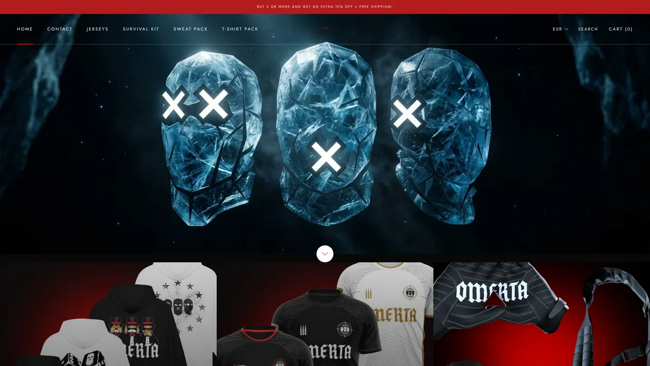 Aperçu du site www.omertatshirt.com