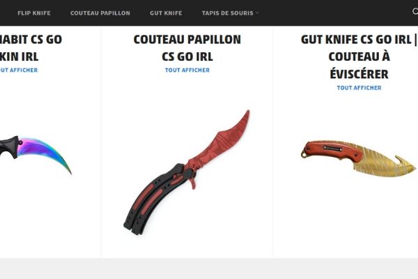 Boutique Counter Strike : couteaux dans l'Annuaire du Ecommerce