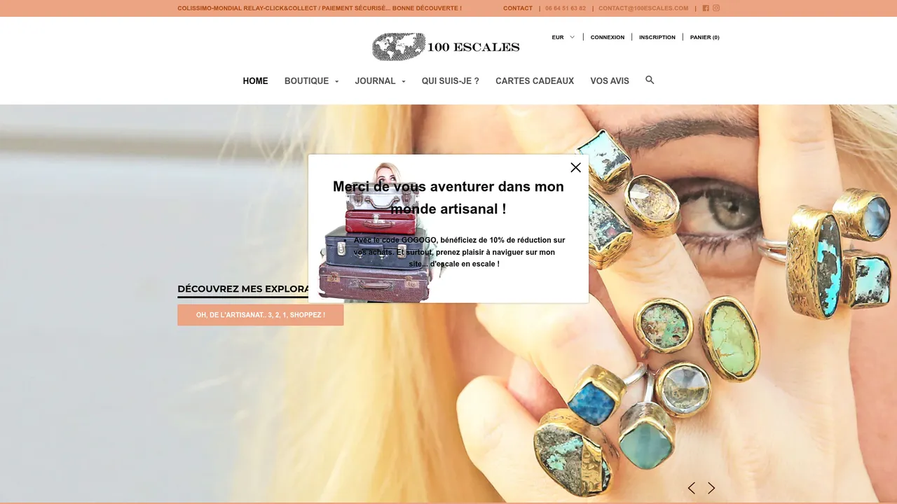 Aperçu du site 100escales.com