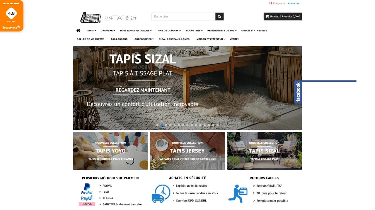 Screenshot de 24tapis.fr