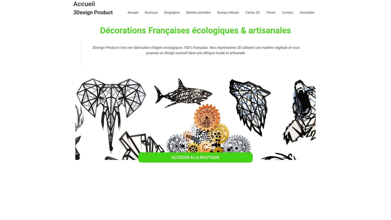 Aperçu du site 3Design Product