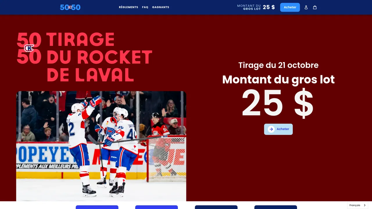 Screenshot de 5050pwhl.centrebell.ca