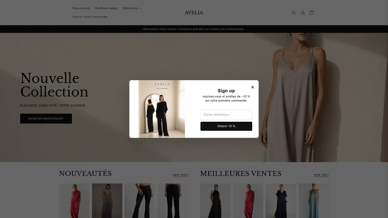 Screenshot de aavelia.com