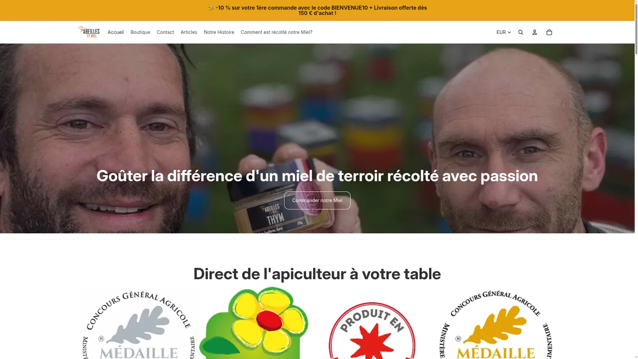 Aperçu du site Abeilles et Miel – Apiculteurs récoltants vente de miel