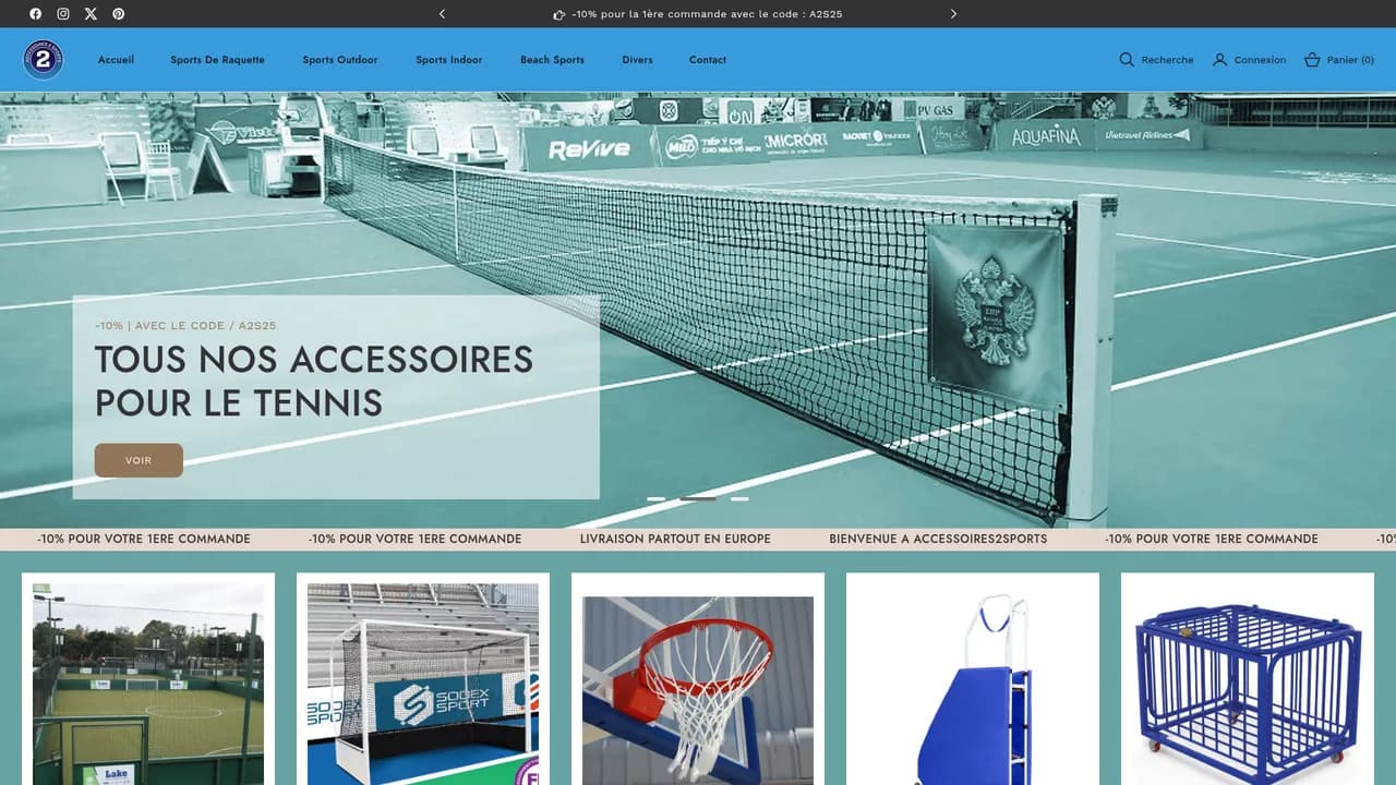 Aperçu du site accessoires2sports.com