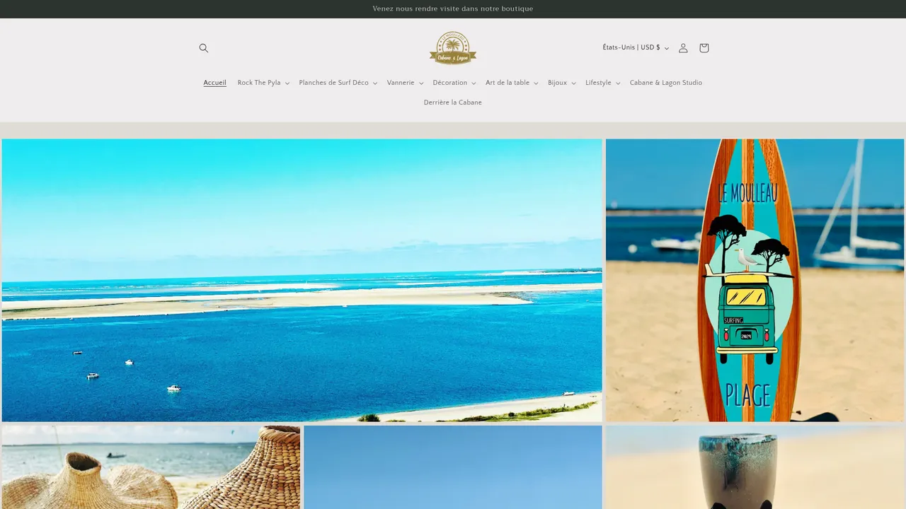 Screenshot de ACCUEIL BOUTIQUE