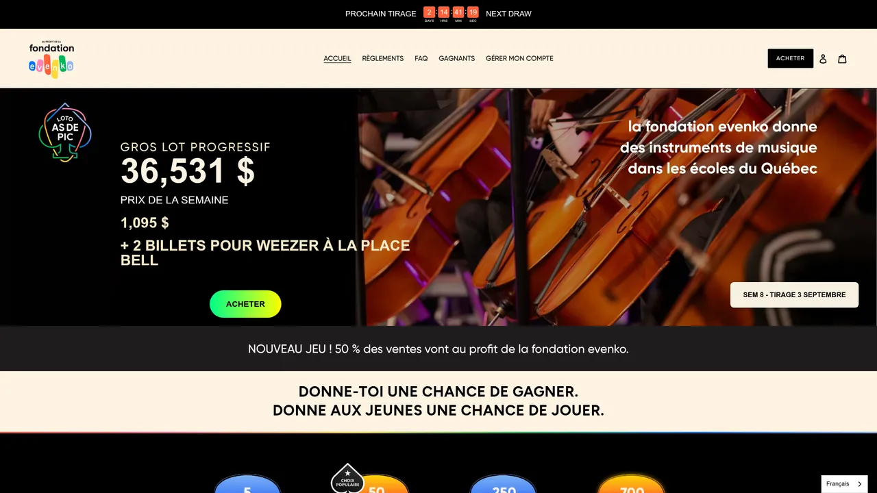 Screenshot de Ace of Spades Lotto | Weekly progressive jackpot | evenko foundation