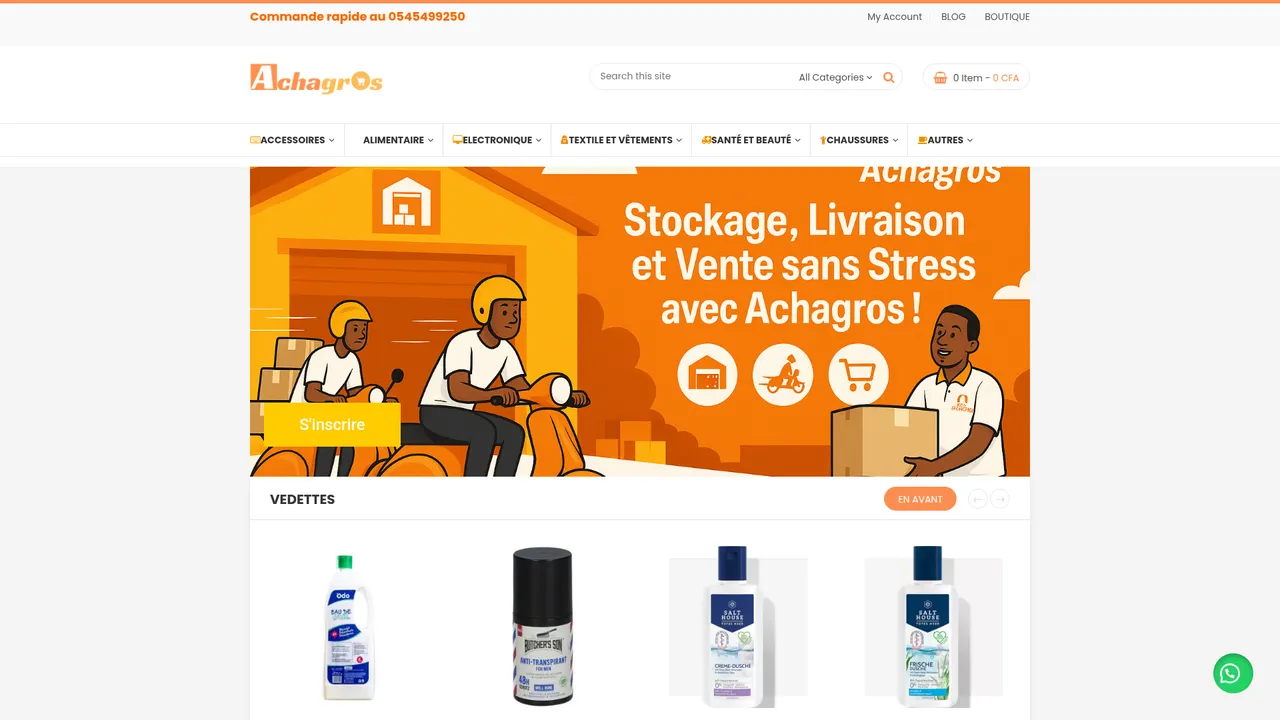 Aperçu du site Achagros