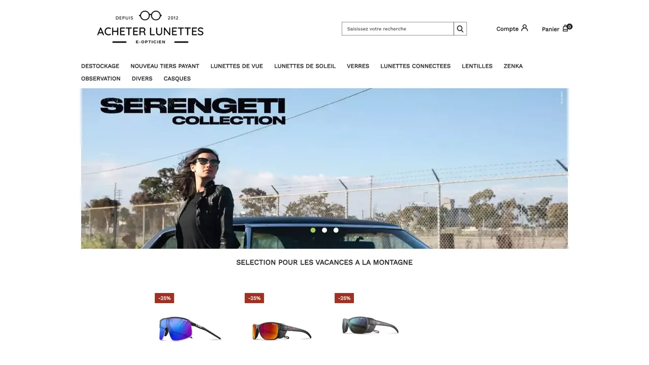 Aperçu du site Acheter Lunettes