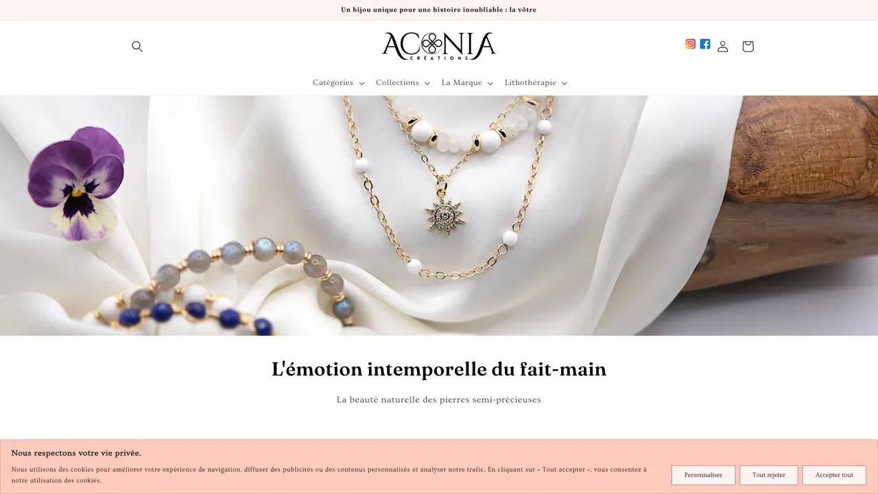 Aperçu du site Aconia Créations