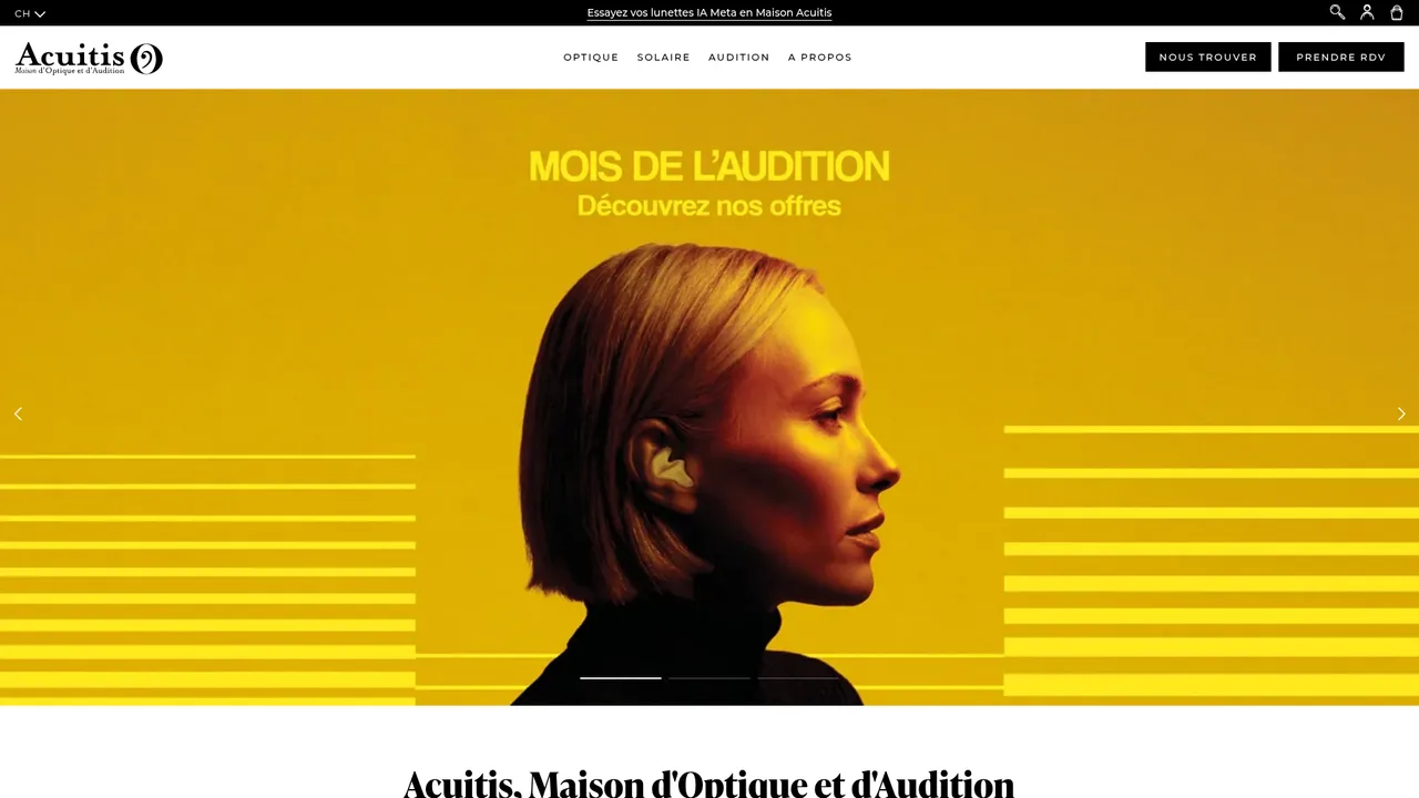 Aperçu du site Acuitis Suisse