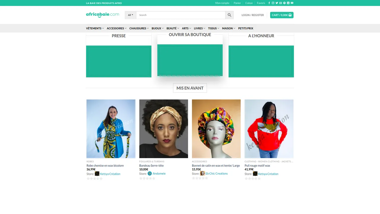Aperçu du site Africabaie
