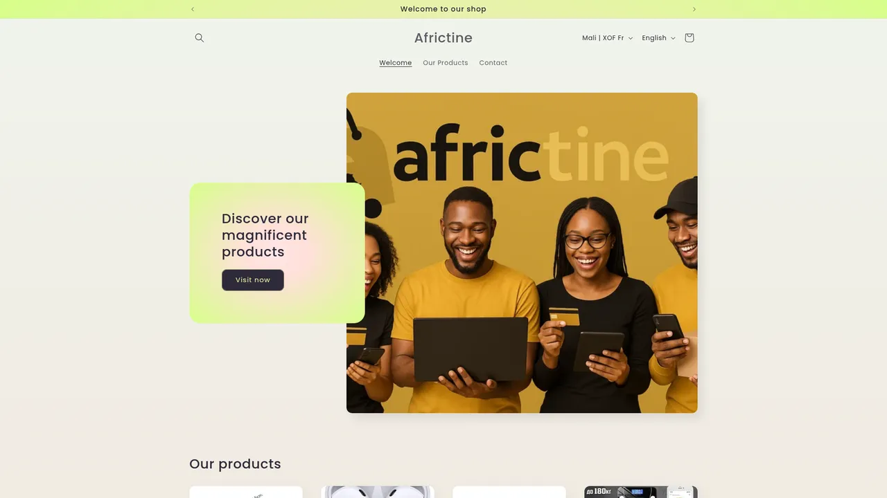 Aperçu du site Africtine