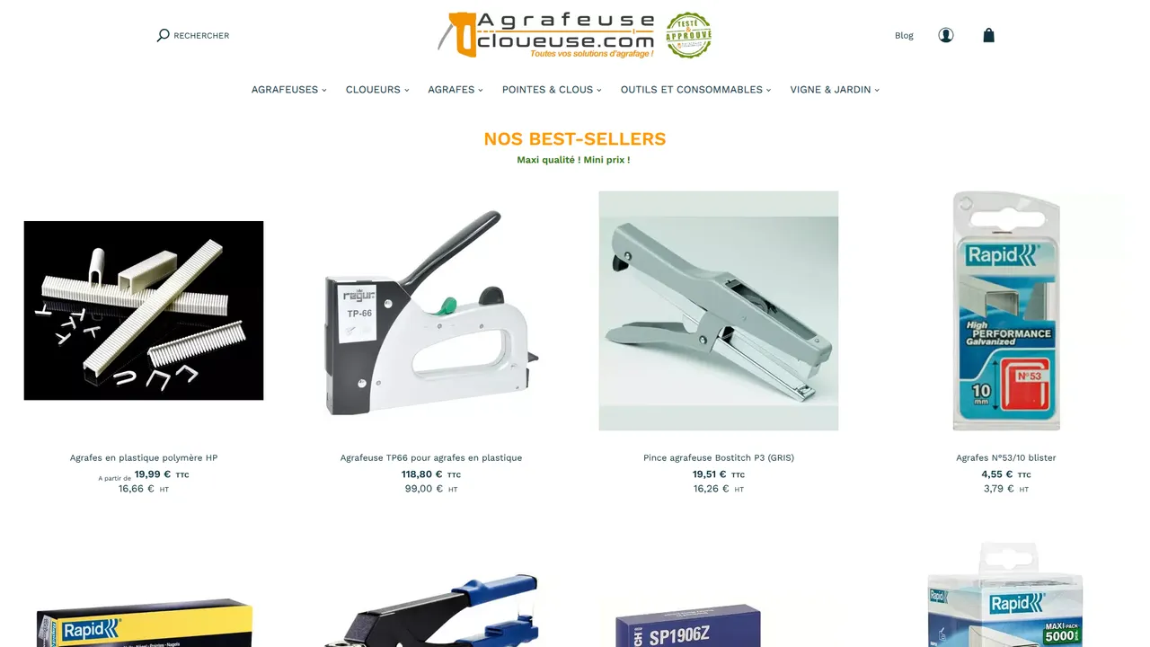 Aperçu du site Agrafeuse-Cloueuse.com