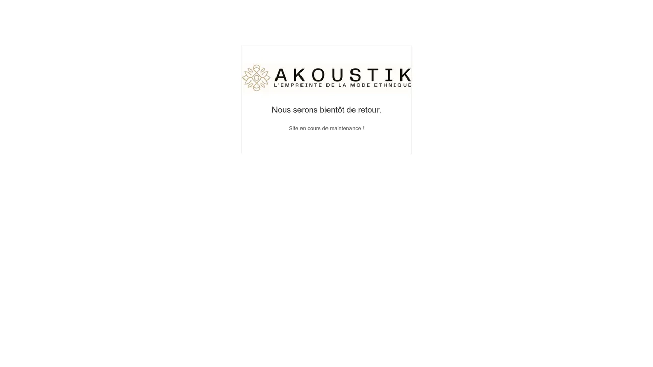 Aperçu du site Akoustik l'empreinte de la mode ethnique