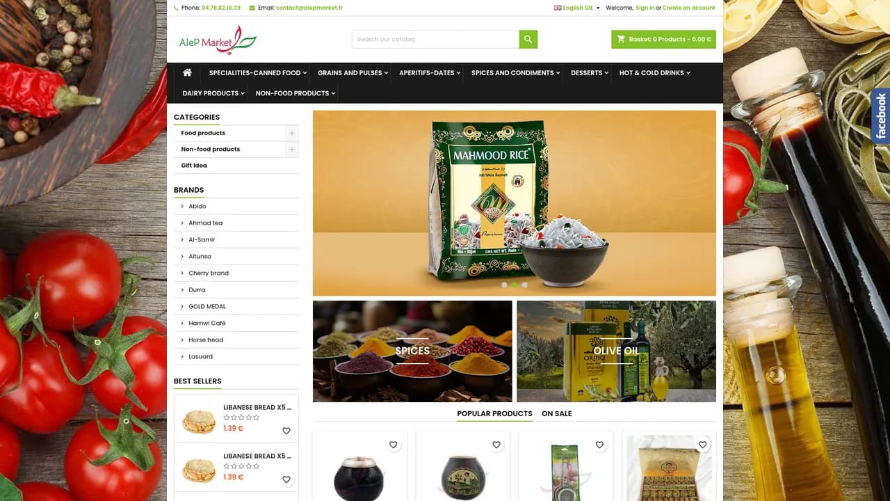Aperçu du site Alep Market