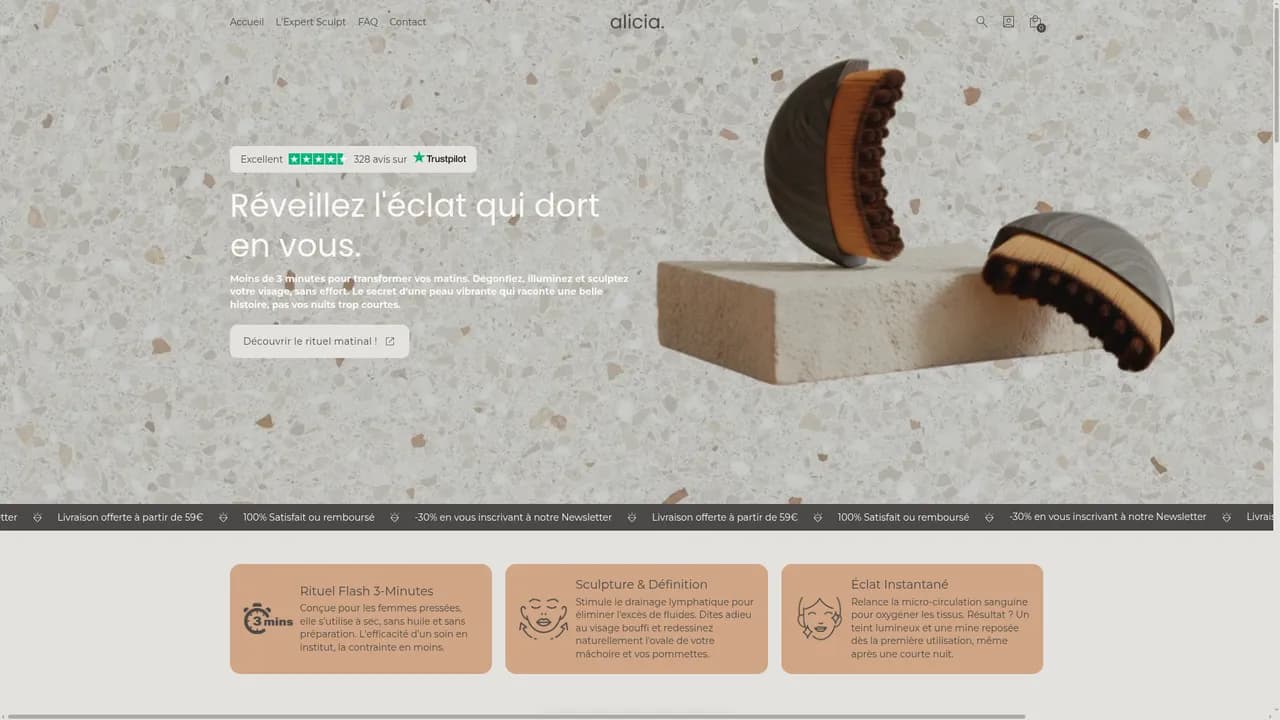 Aperçu du site Alicia