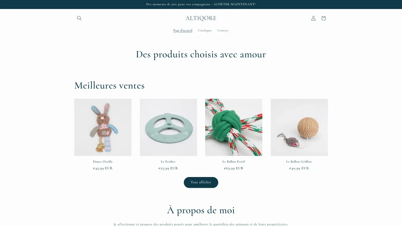 Aperçu du site ALTIQORE