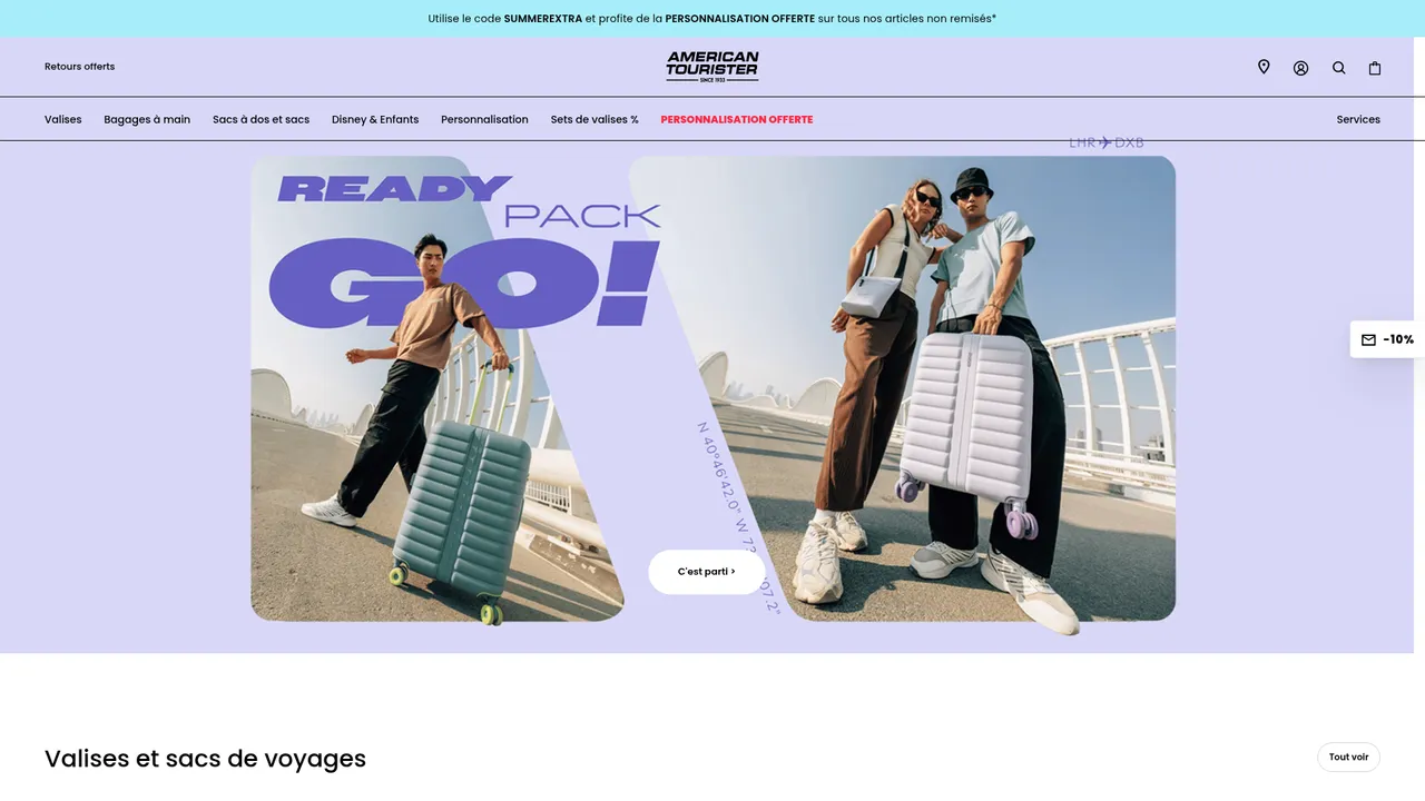 Screenshot de American Tourister France