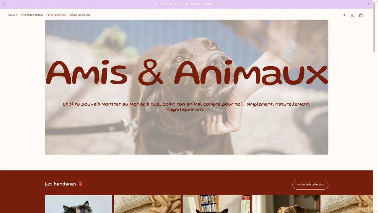 Aperçu du site Amis & Animaux