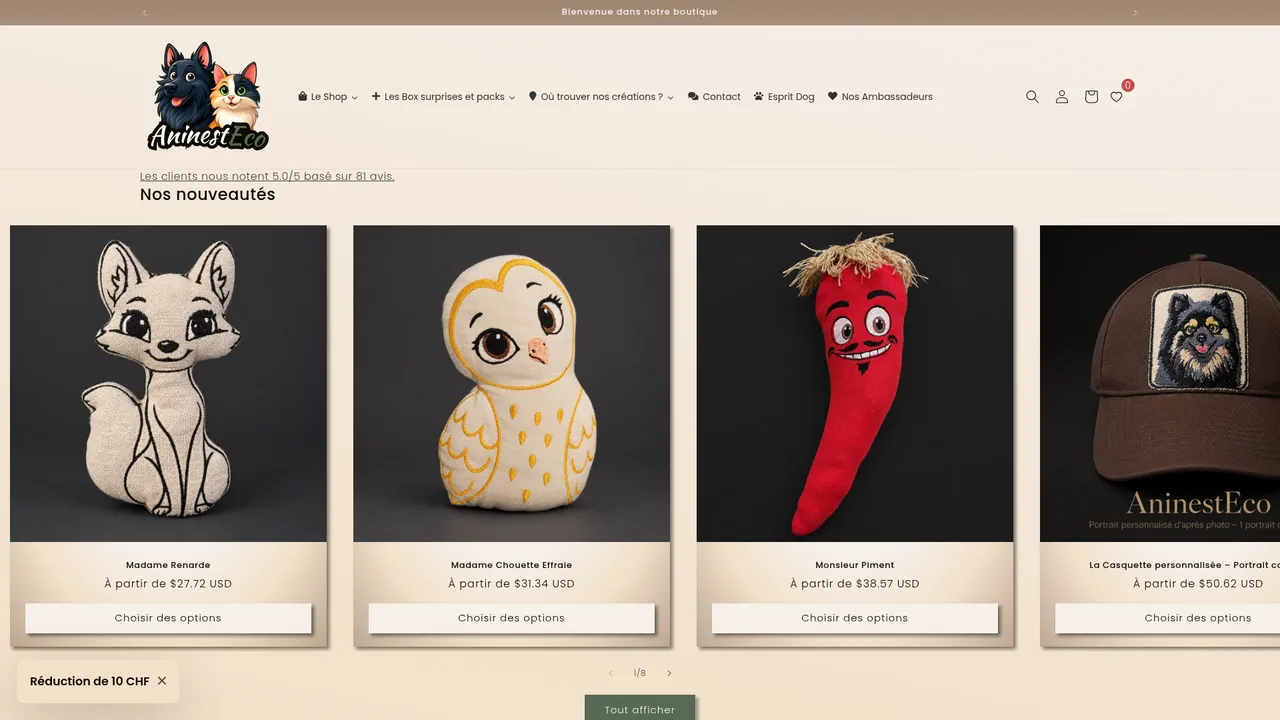 Screenshot de aninesteco.ch