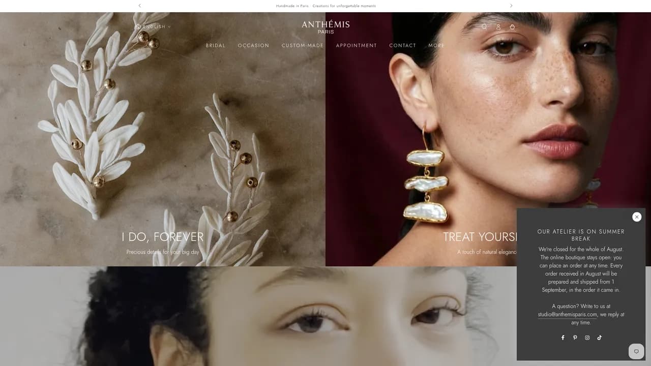 Screenshot de Anthémis Paris │ Wedding & Fashion Accessories and Jewelry