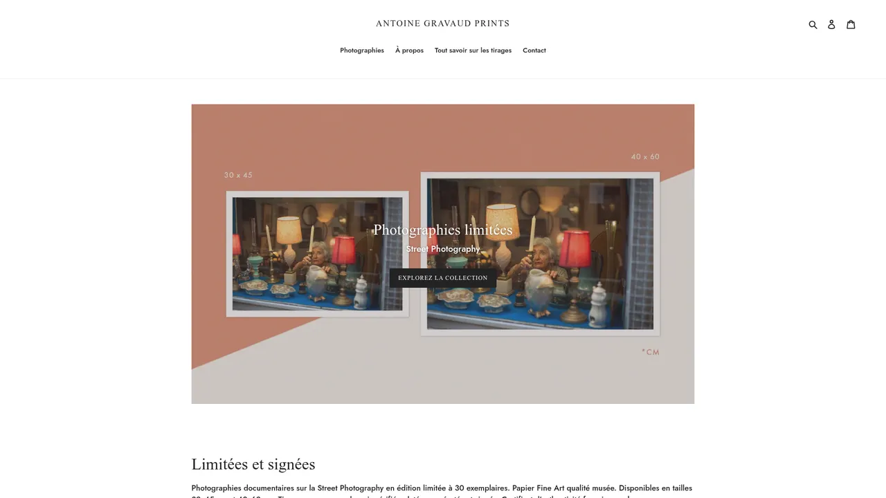Screenshot de Antoine Gravaud Prints