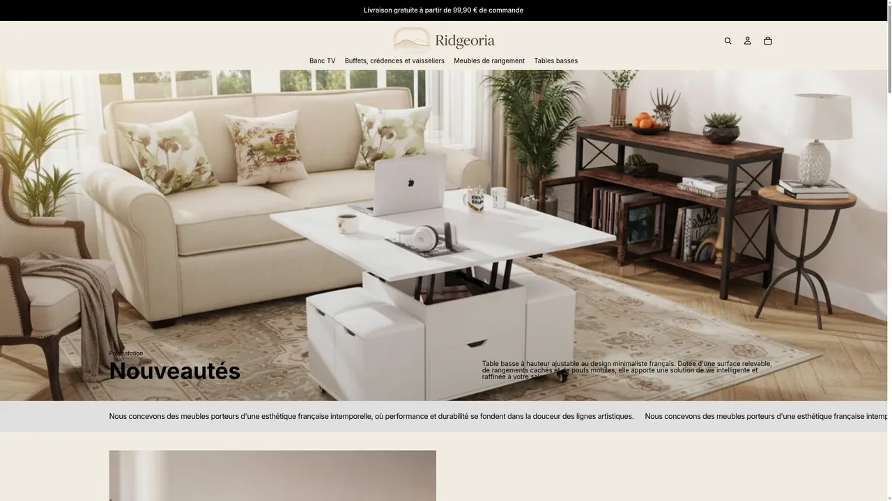 Screenshot de Aparadores y Credenzas de Madera | Muebles Almacenaje Ridgeoria