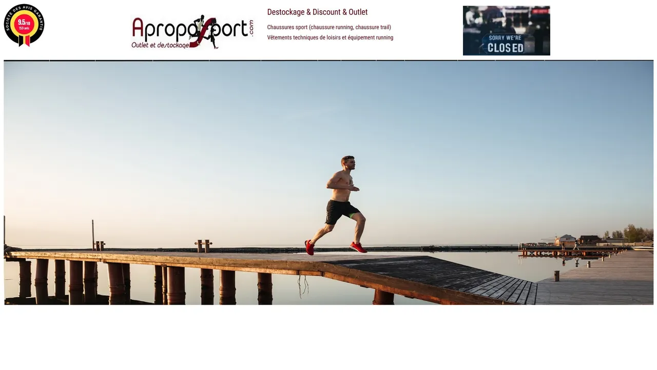 Screenshot de ApropoSport, articles de sports déstockés