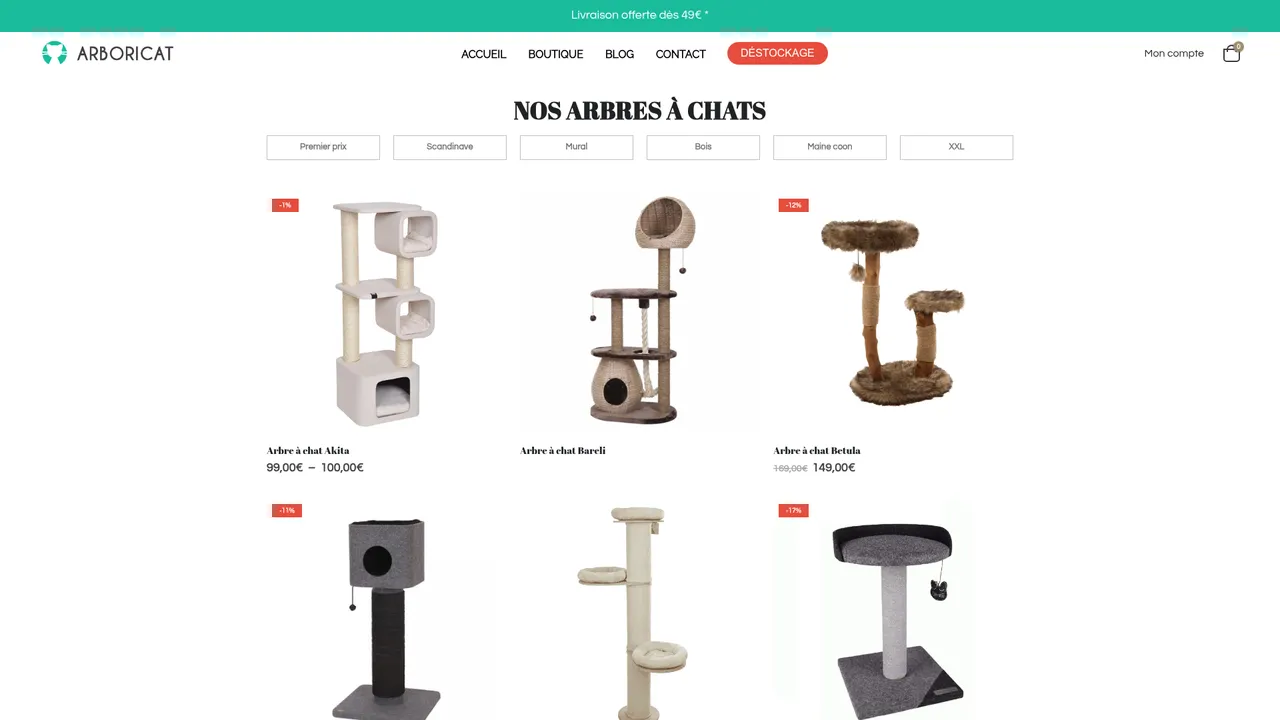 Aperçu du site Arboricat