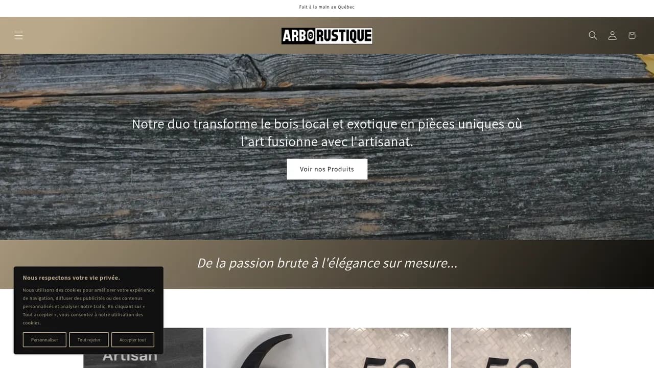 Screenshot de ArboRustique | Accessoires en bois