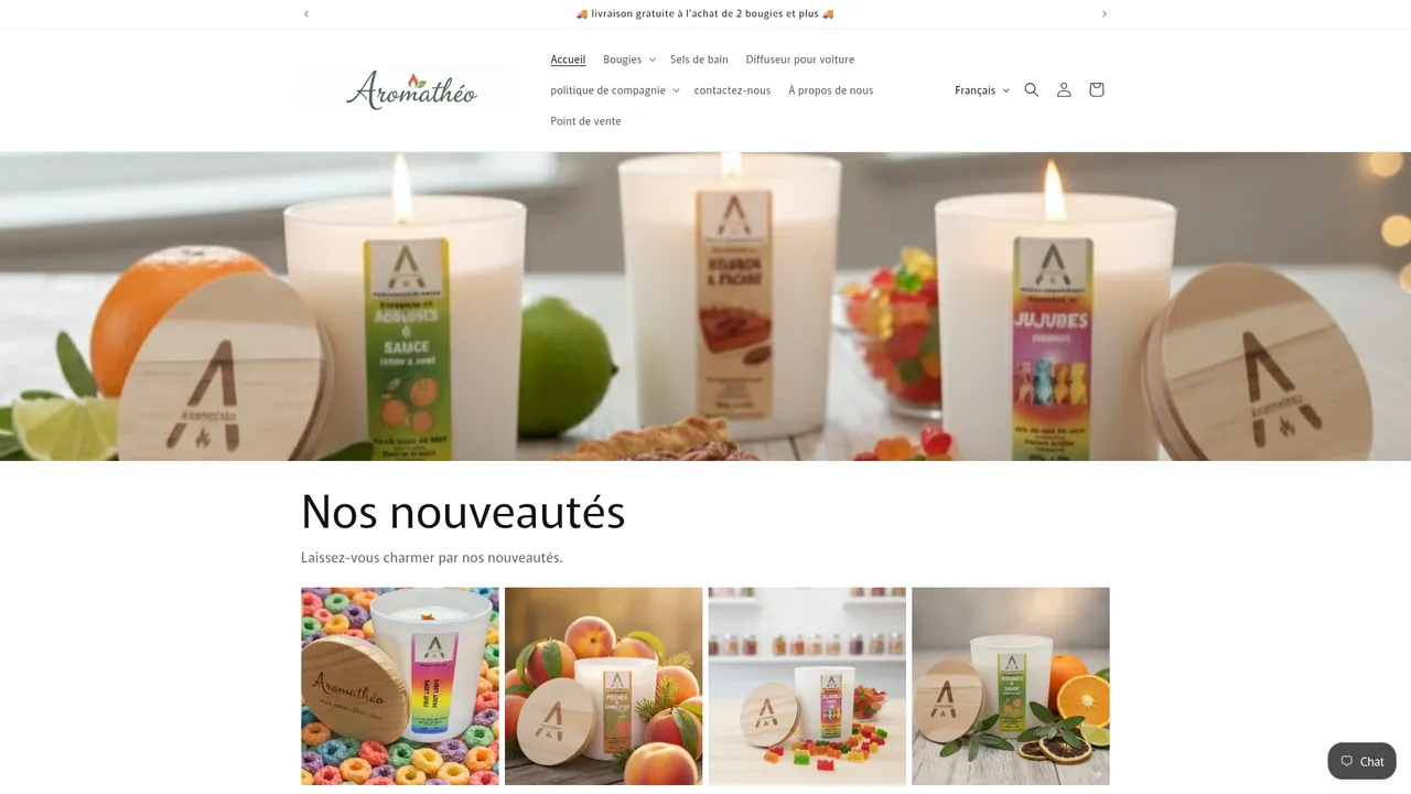 Screenshot de aromatheo.com