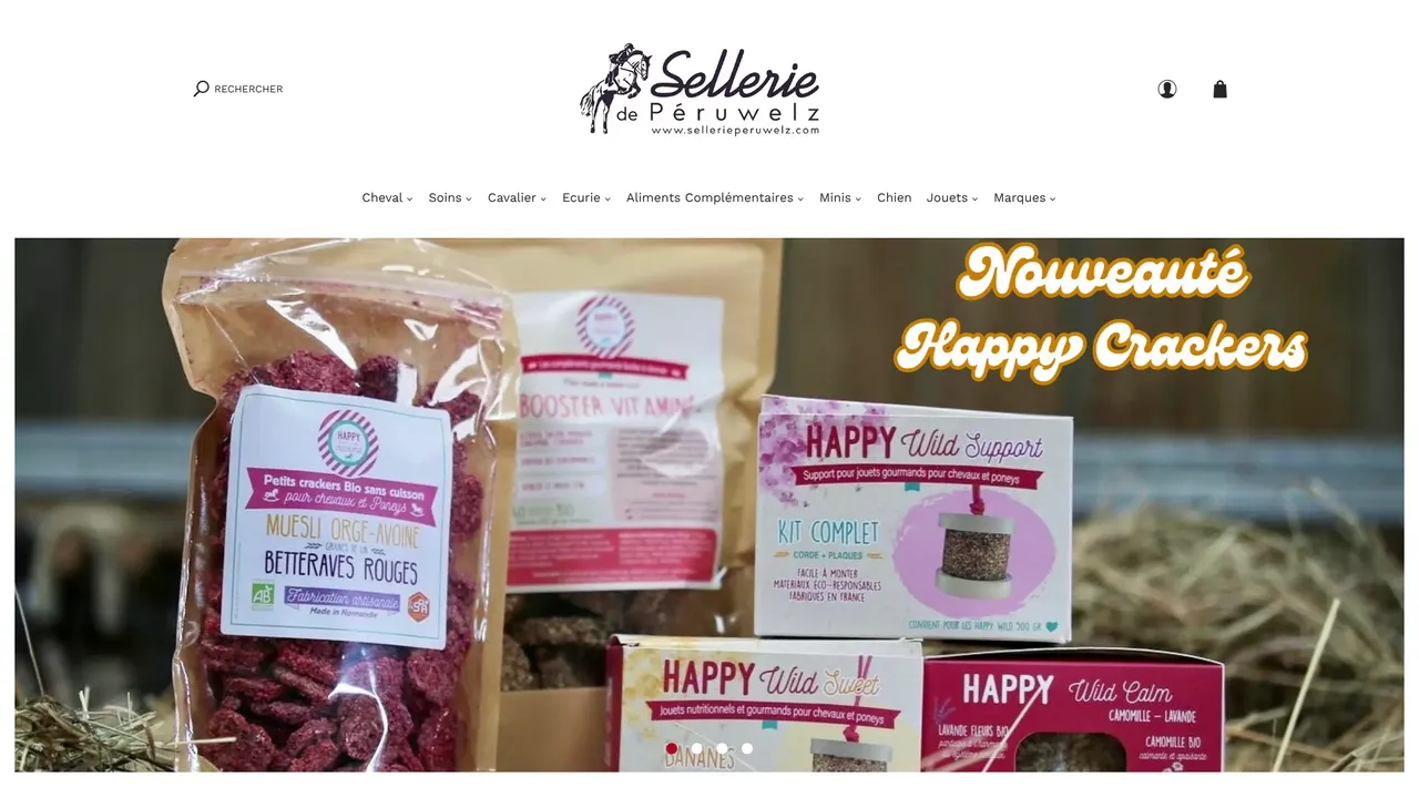 Aperçu du site Sellerie de Péruwelz - équipement équitation en ligne