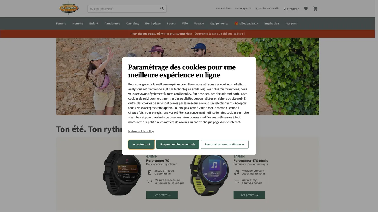 Aperçu du site A.S.Adventure
