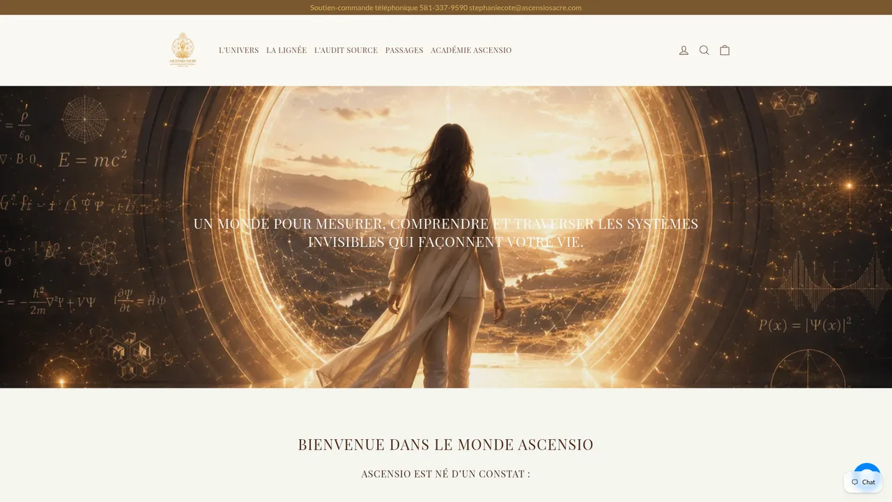 Aperçu du site Ascensio Sacré