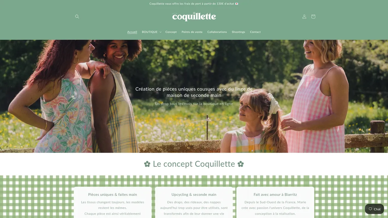Screenshot de ateliercoquillette.com