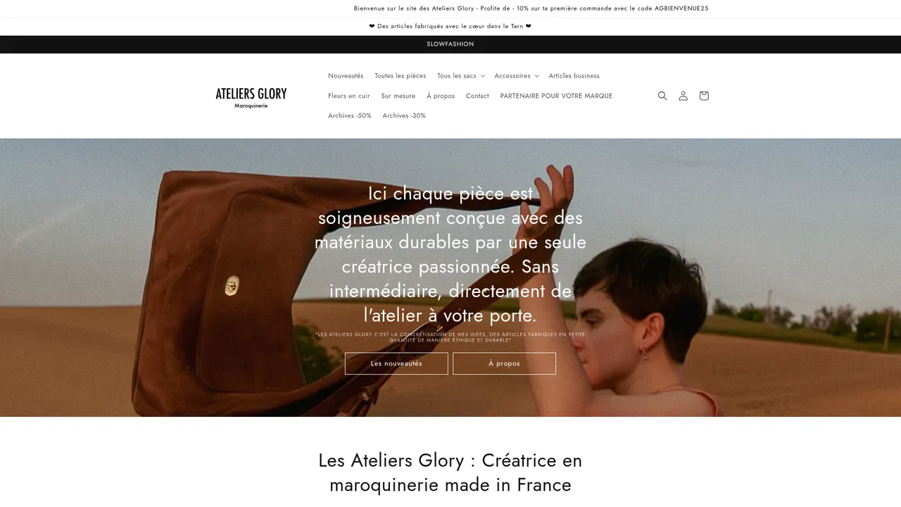 Screenshot de ateliersglory.fr
