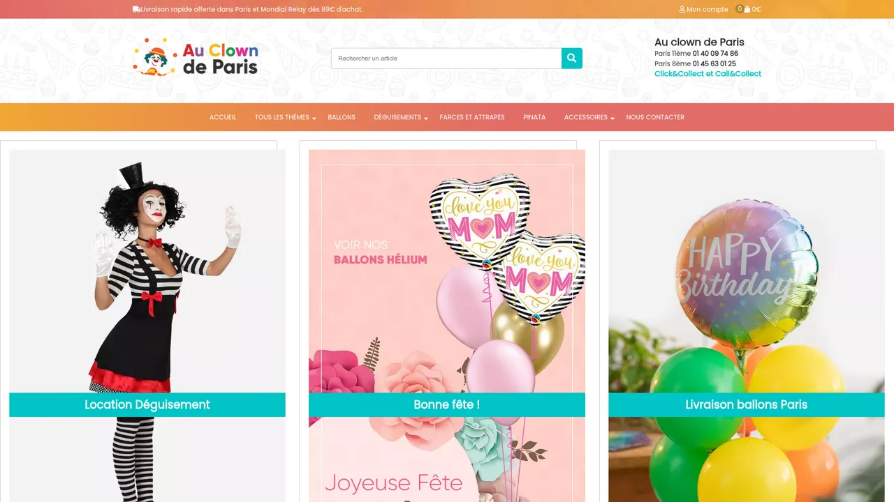 Aperçu du site au-clown-de-paris.fr