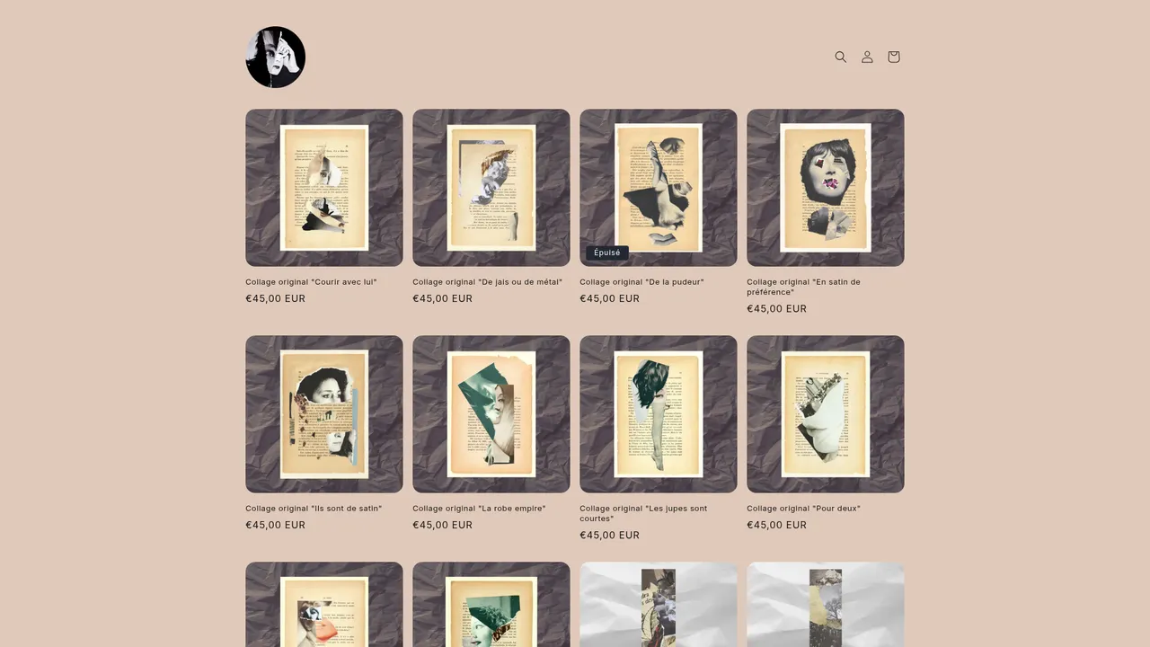 Aperçu du site Audrey Jeamart Collages