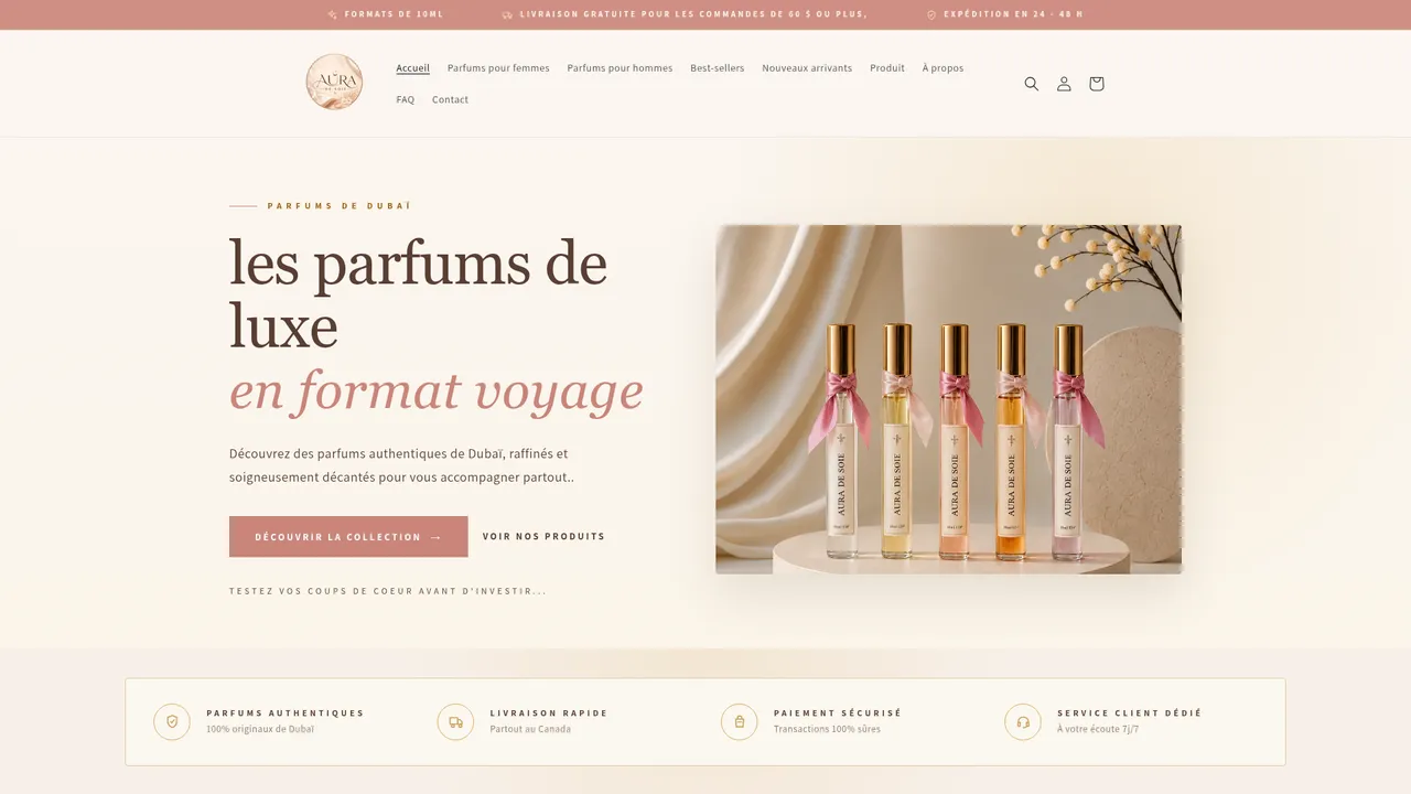 Screenshot de auradesoie.ca