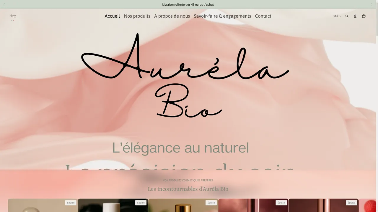 Aperçu du site aurelabio.com