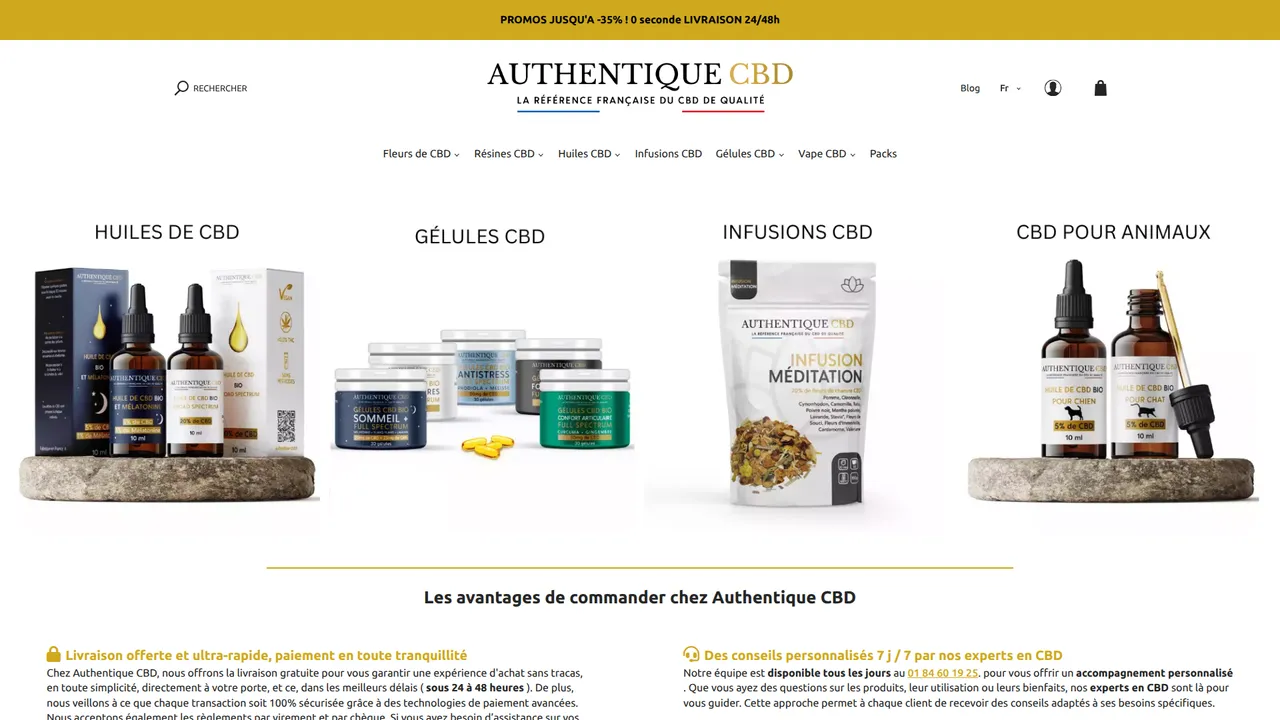 Aperçu du site Authentique-CBD