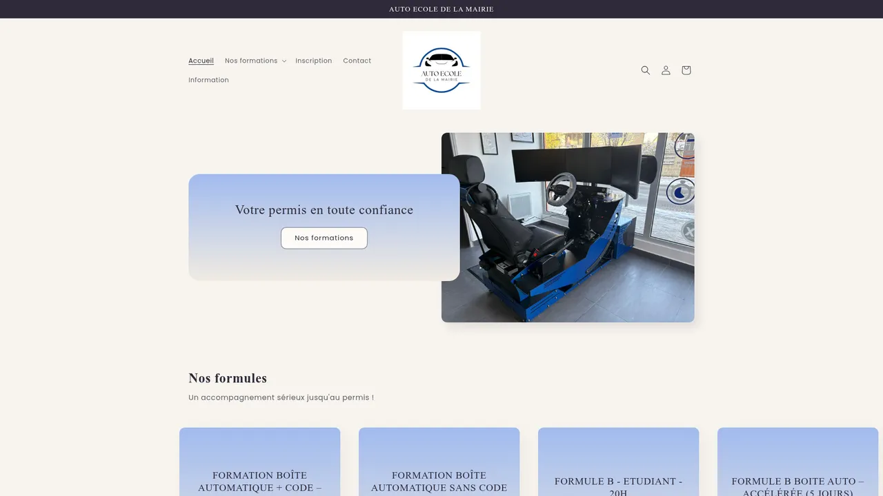 Aperçu du site Auto ecole Mairie