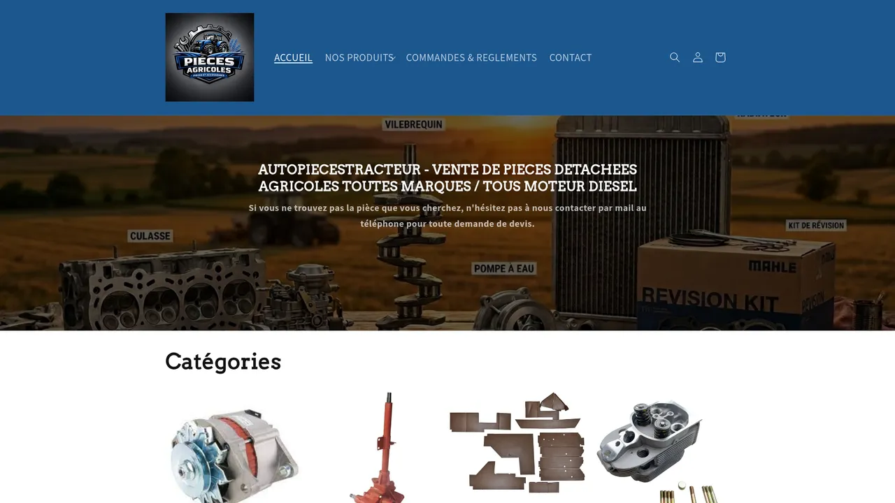Screenshot de AUTOPIECESTRACTEUR VENTE DE PIECES DETACHEES AGRICOLES TOUTES MARQUESS