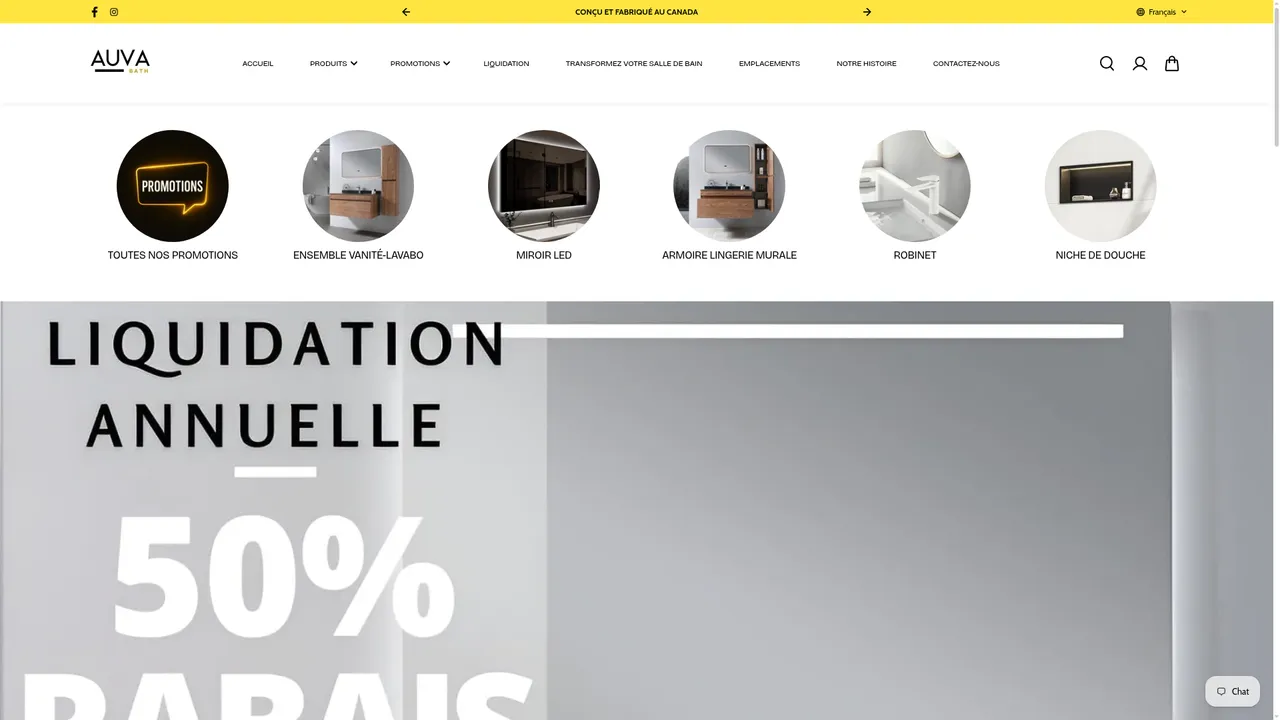 Screenshot de auvabath.com