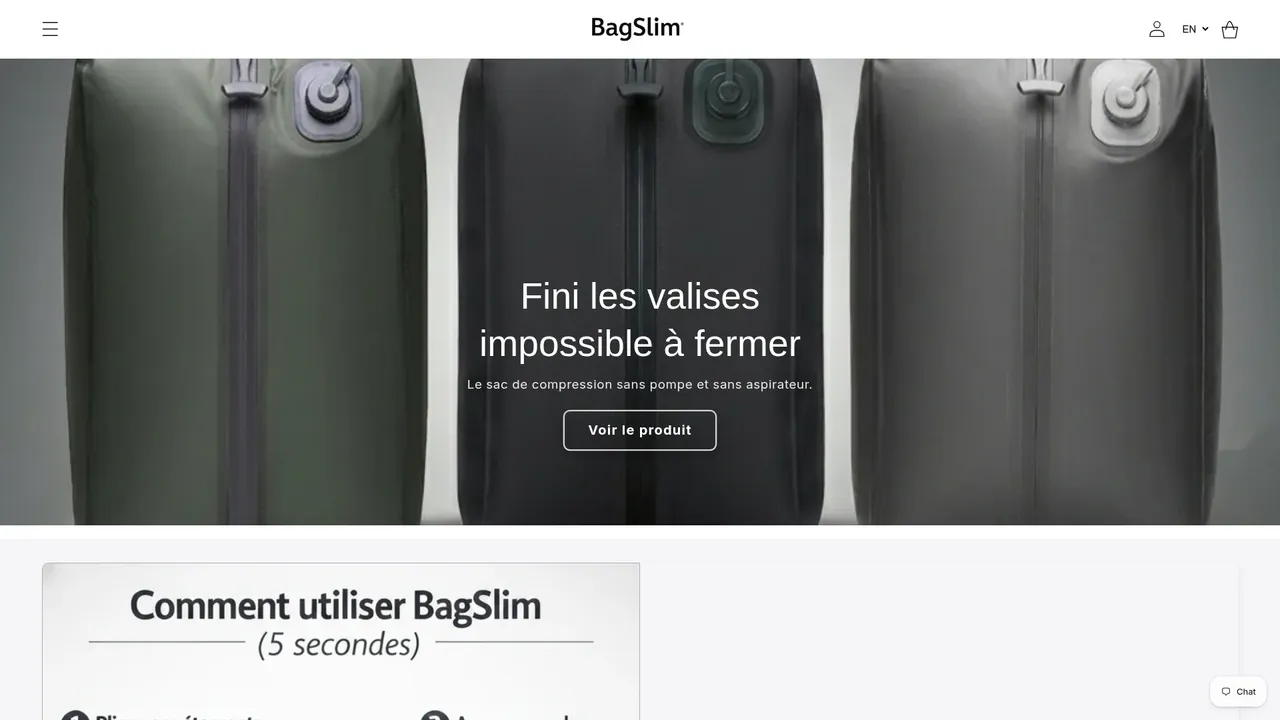Aperçu du site BagSlim