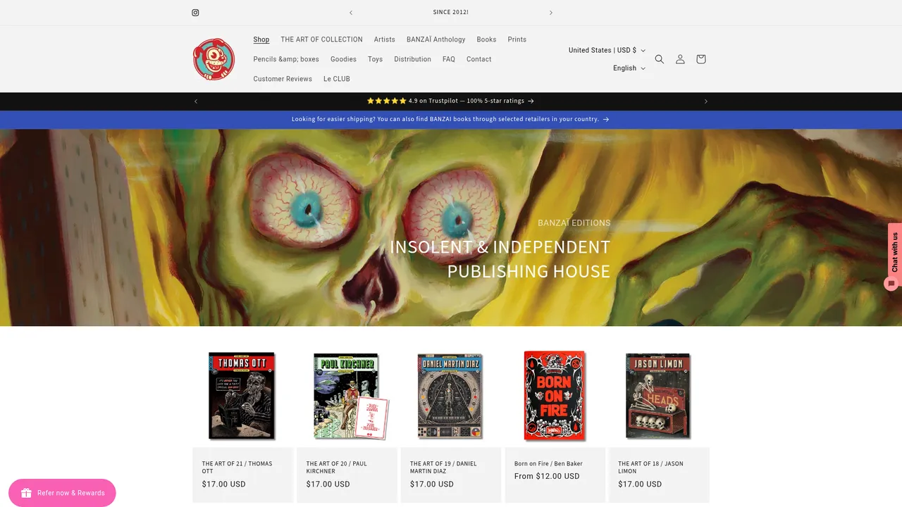 Screenshot de banzai-editions.com