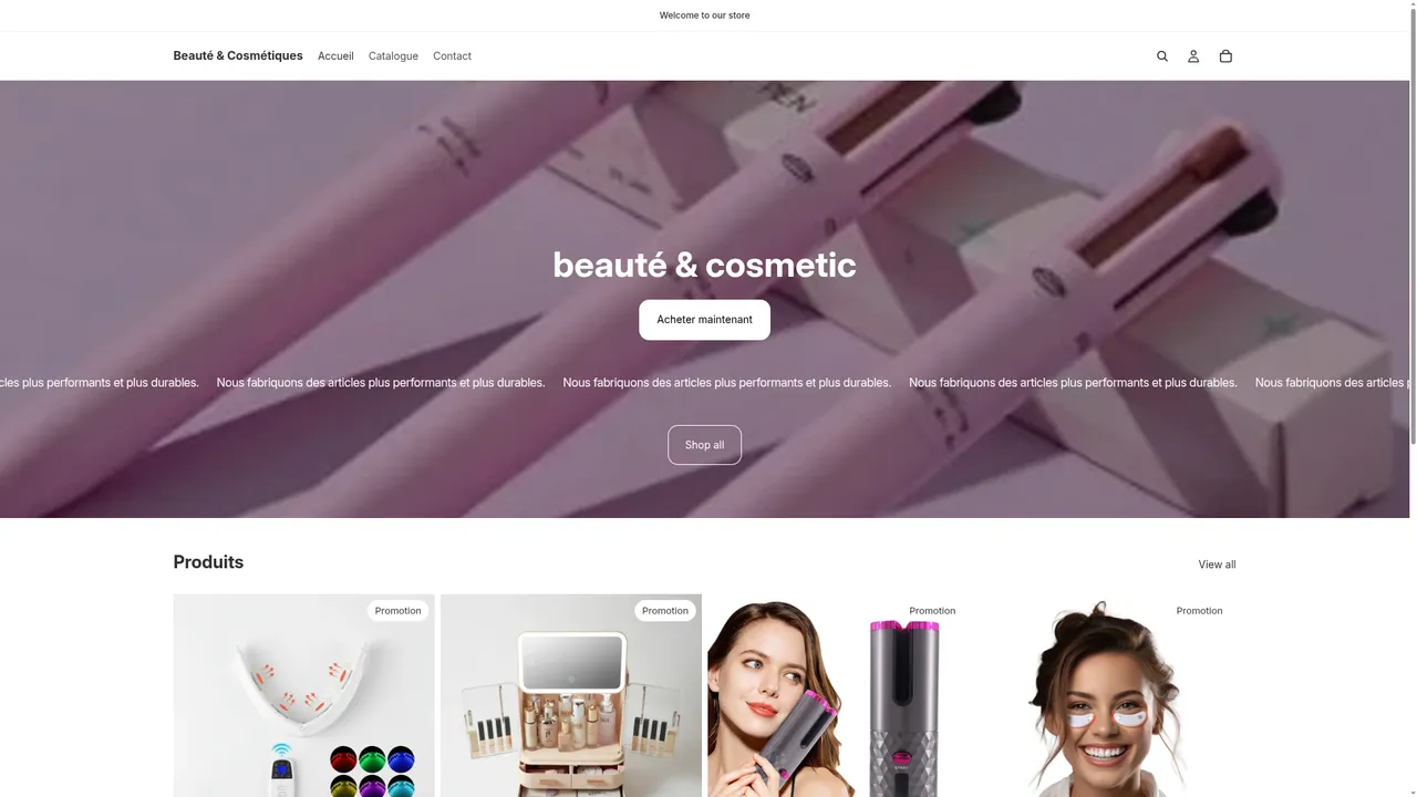 Aperçu du site Beauté & Cosmétiques