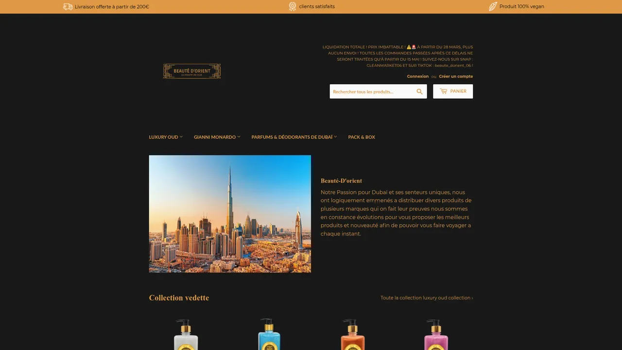 Aperçu du site Beauté-D'orient