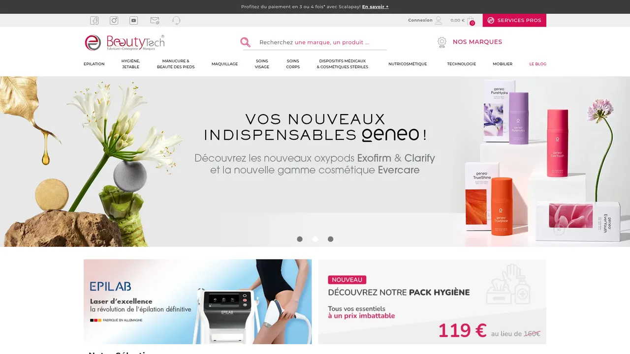 Aperçu du site Beauty Tech